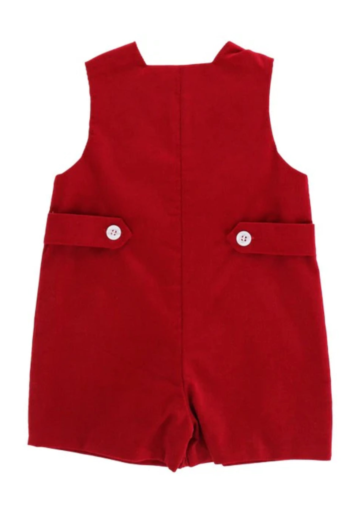 Red Corduroy John John Short with Tabs