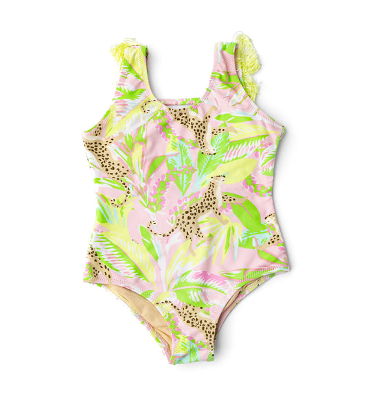 Fringe Leopard One Piece Swimsuit