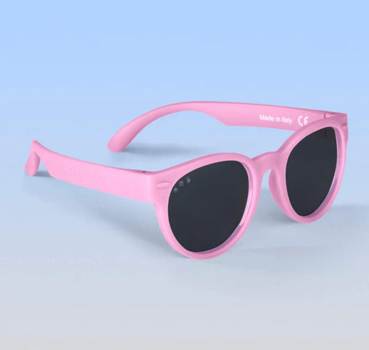 Popple Rounds, Light Pink Frame Singlasses w/ Polarized Grey Lens