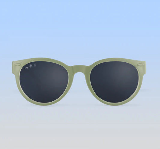 Zelda Rounds, Sage Green Frame Sunglasses w/ Polarized Grey Lens