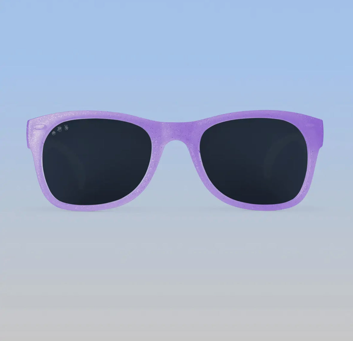 Punky Brewster Shades, Lavender Glitter Frame Sunglasses w/ Polarized Grey Lens