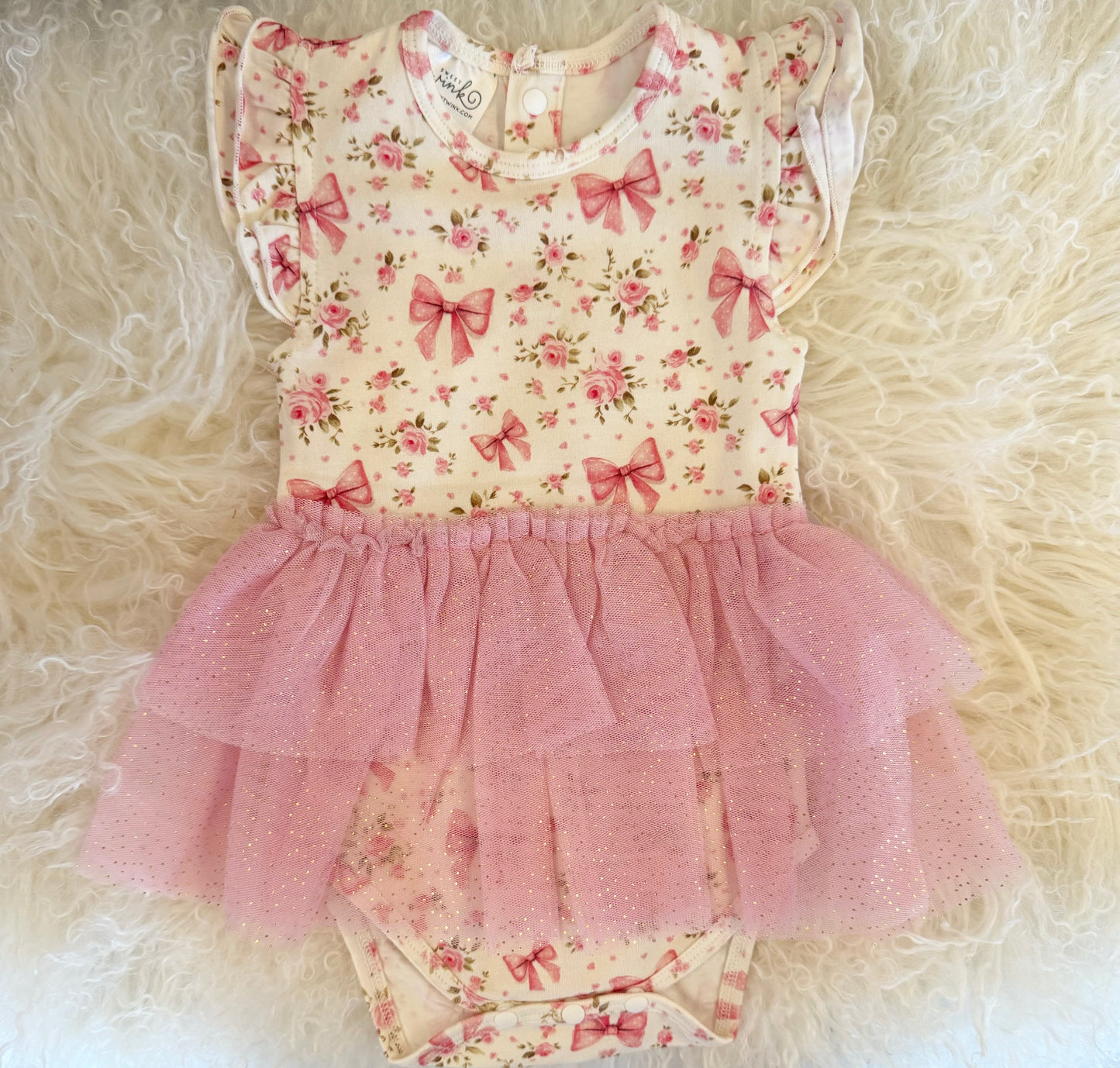 Ditsy Floral Short Sleeve Tutu Bodysuit