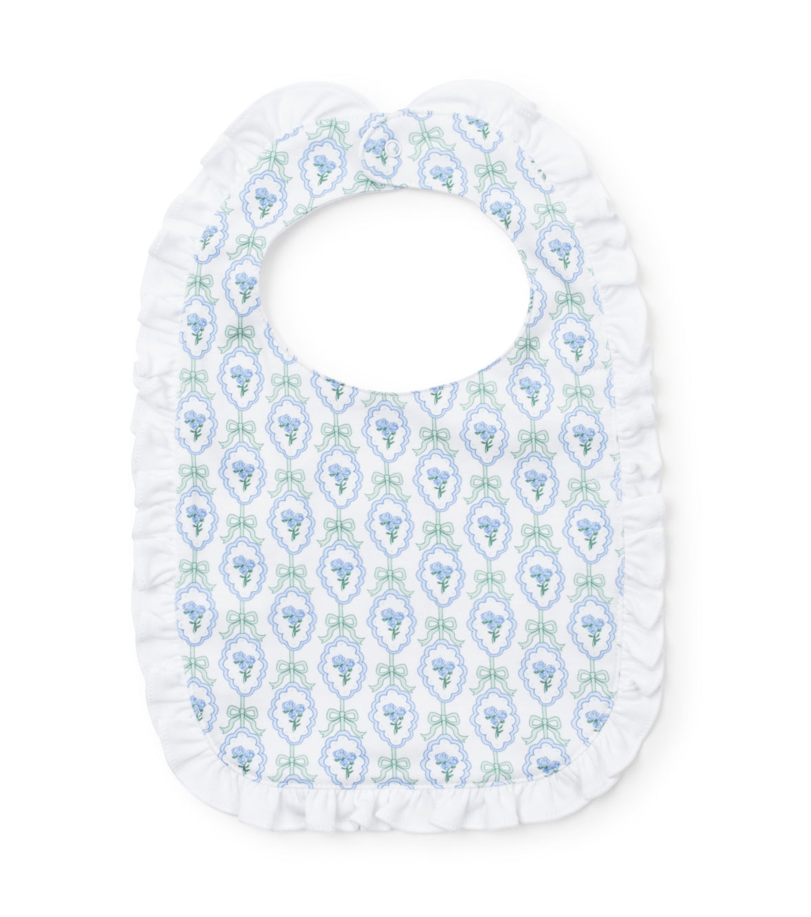 RUFFLED EDGE PIMA COTTON BIB - HAMPTON BLOOMS