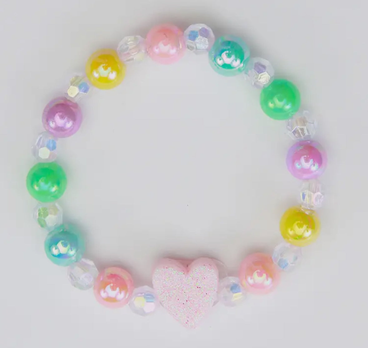 Pastel Beaded Heart Bracelet