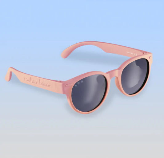 Jem Rounds, Blush Pink Frame Sunglasses w/ Polarized Grey Lens