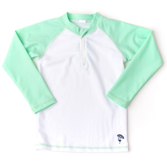 Rashguard, White/Mint, Water Appearing Boats