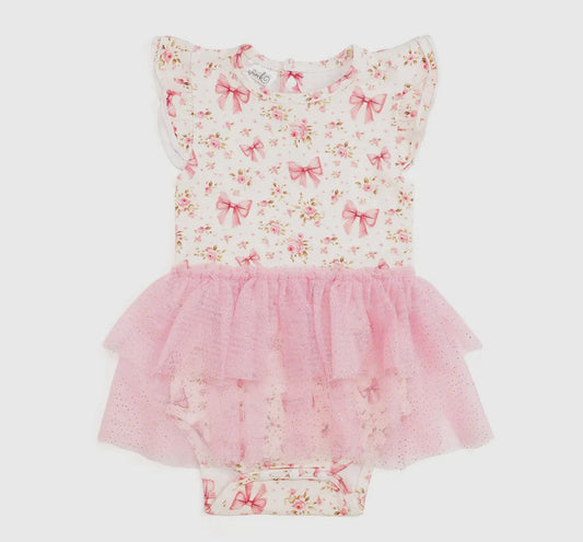 Ditsy Floral Short Sleeve Tutu Bodysuit