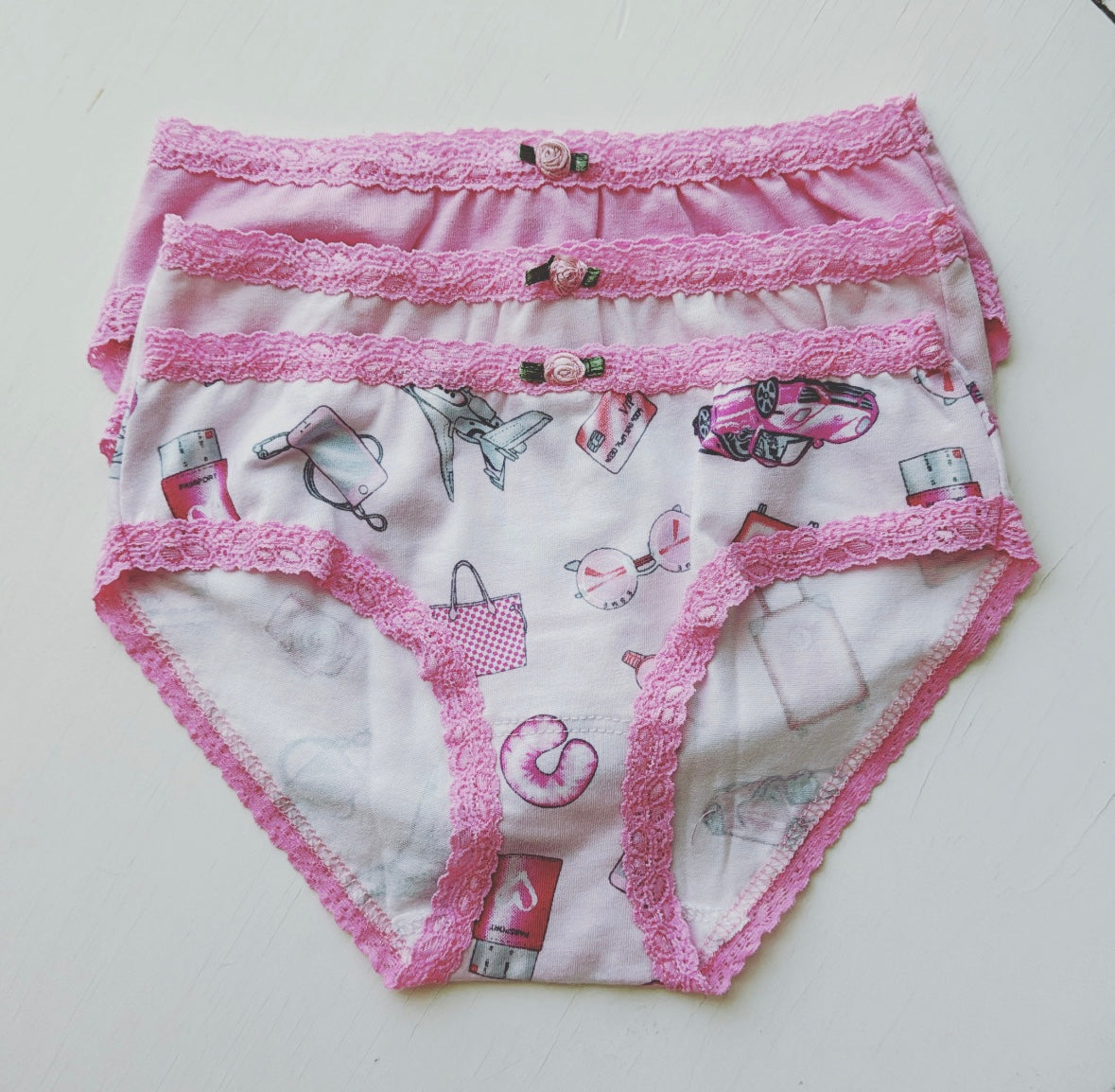 Girls’ 3-pack Panties, Jet Set Pink