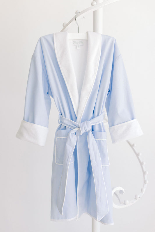 Bathrobe, Blue Pinstripe