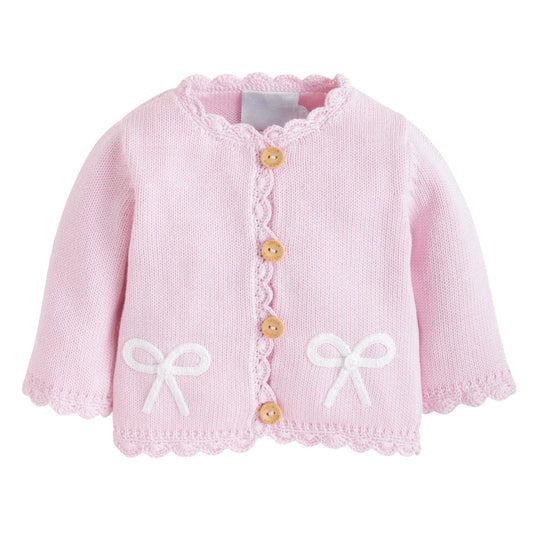 Crochet Cardigan - Pink Bow