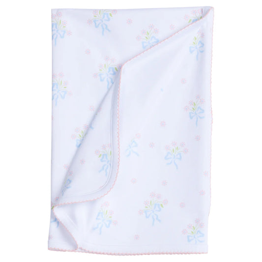 Printed Blanket - Blue Bow Bouquet