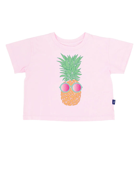 Pineapple Crop Tee, Pink Marshmallow