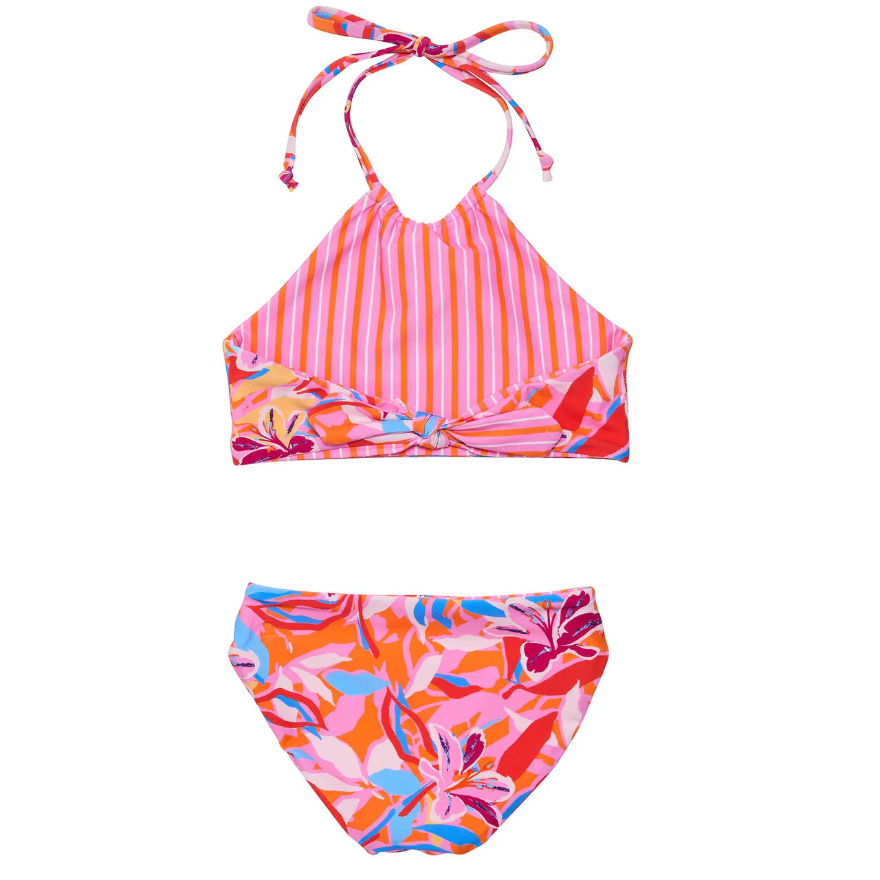 Blooming Sunset Sustainable Reversible Halter Bikini