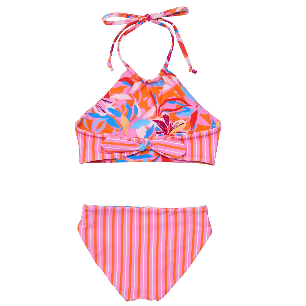 Blooming Sunset Sustainable Reversible Halter Bikini