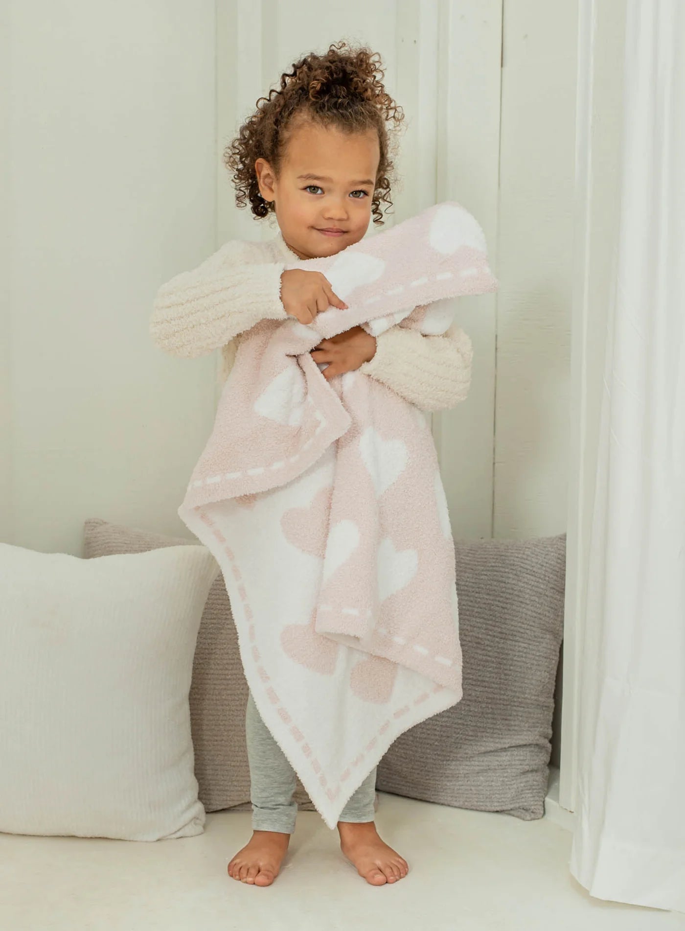 CozyChic® Dream Receiving Blanket, Pink/White/Hearts