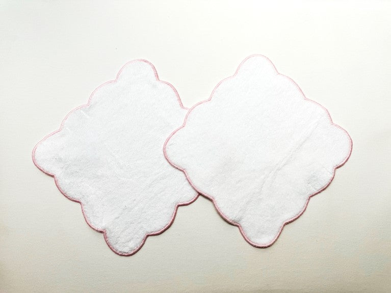 Washcloth Set, Pink Scallops