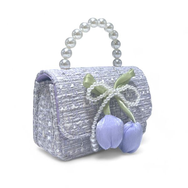 Lily & Bow Tweed Purse - Purple