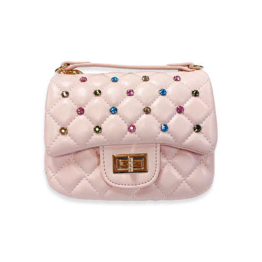 Colorful Gems Quilted Purse, Pink