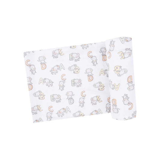 Swaddle Blanket, Vintage Elephant ABC