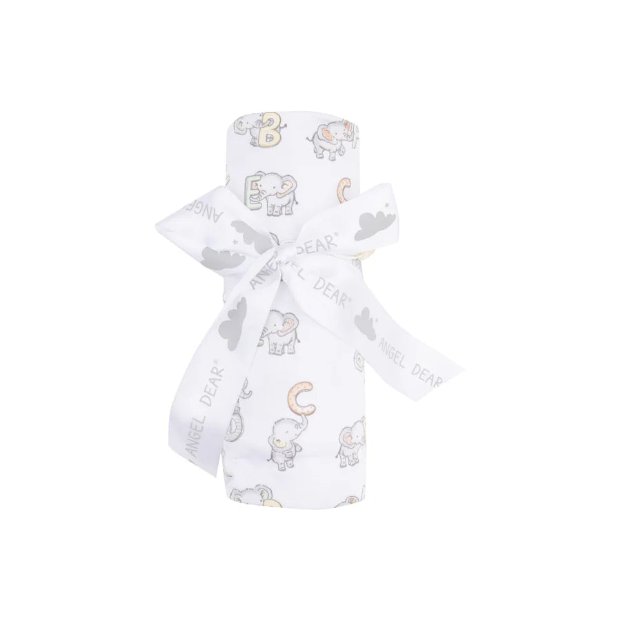 Swaddle Blanket, Vintage Elephant ABC