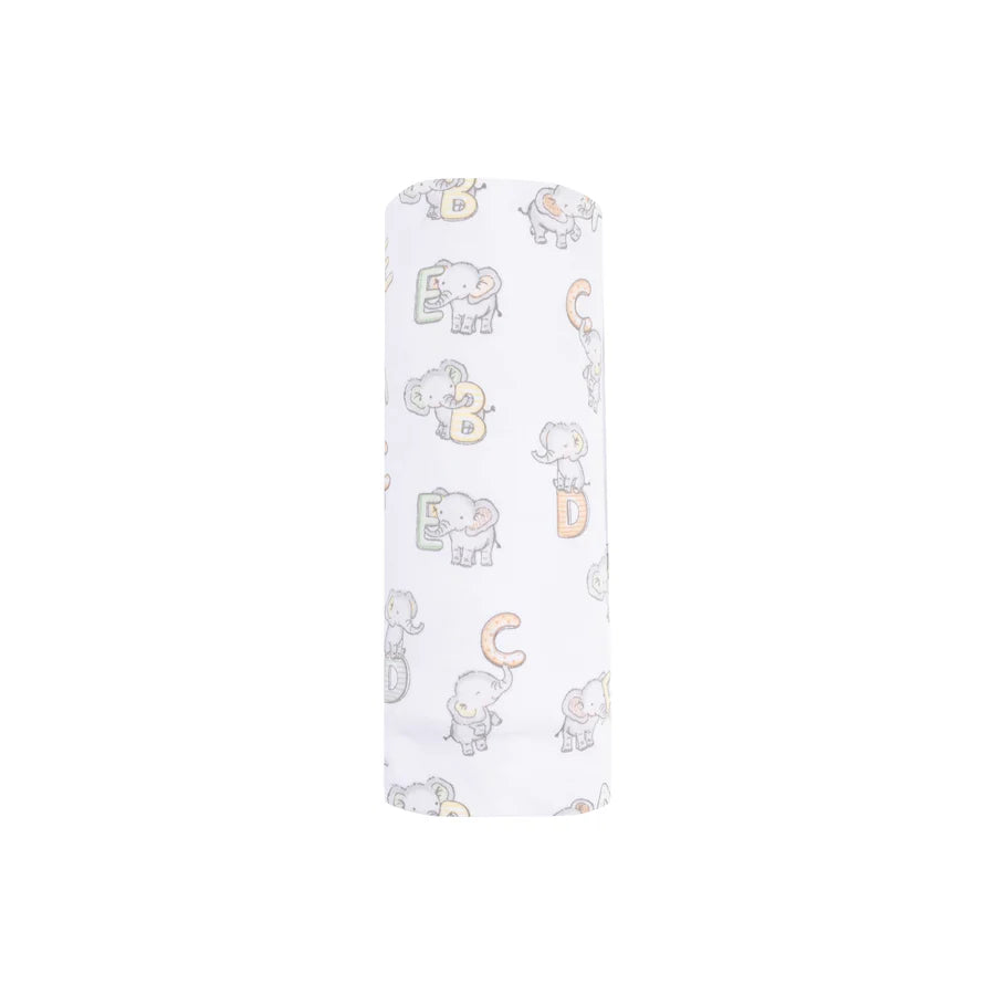 Swaddle Blanket, Vintage Elephant ABC