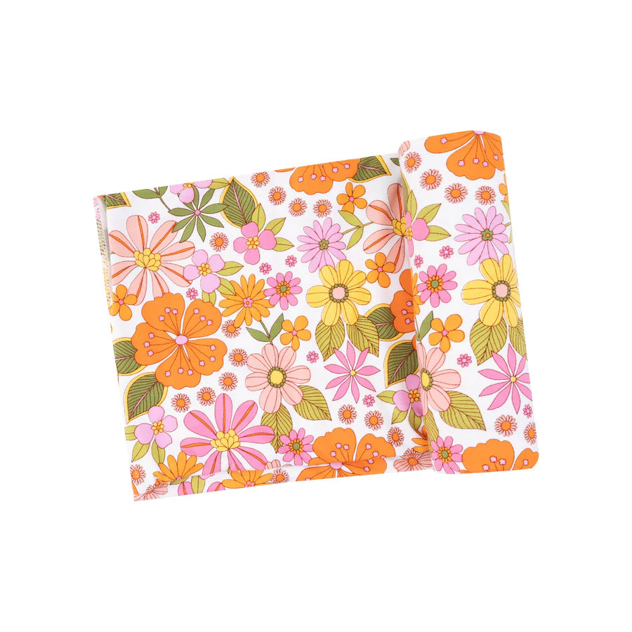 Swaddle Blanket, Boho Beachy Floral