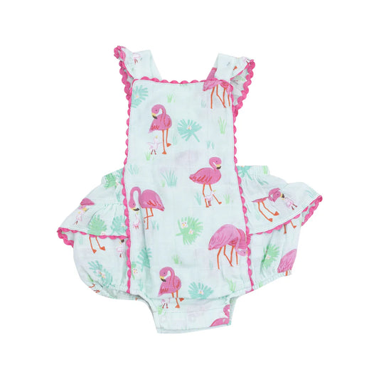 RUFFLE SUNSUIT - FLAMINGOS
