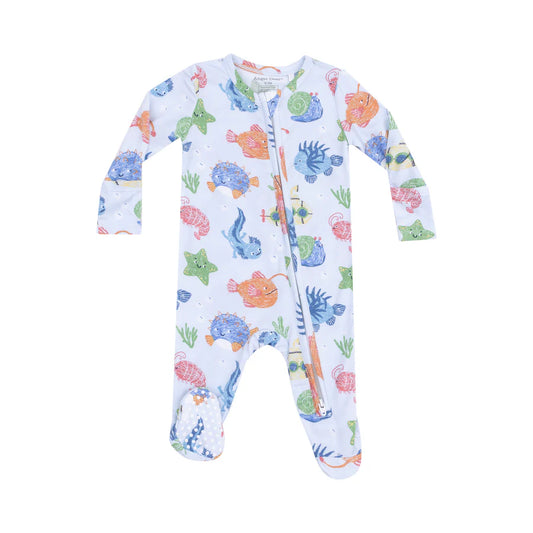 2 Way Zipper Footie, Cute Ocean Creatures