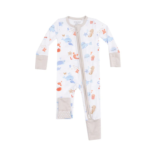 2 Way Zipper Romper, Coastal ABC’s