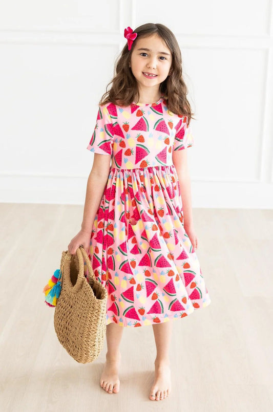 WATERMELON WONDER S/S POCKET TWIRL DRESS