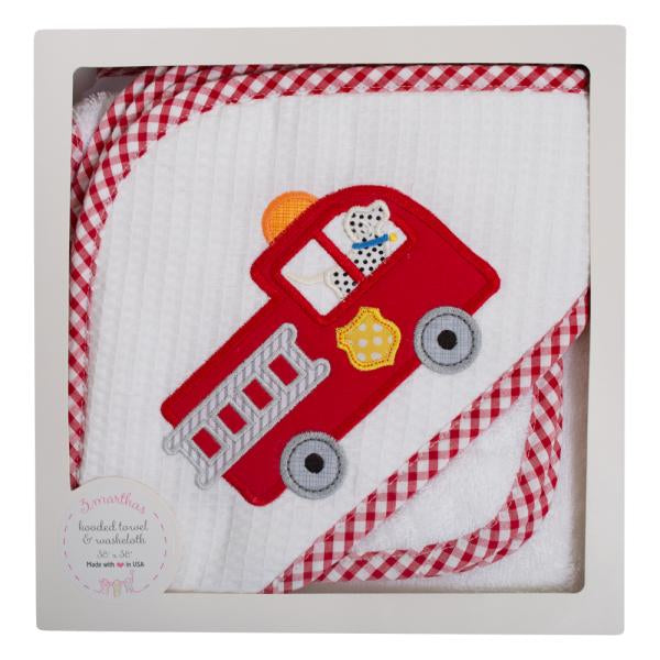 Firetruck Hooded Towel Set