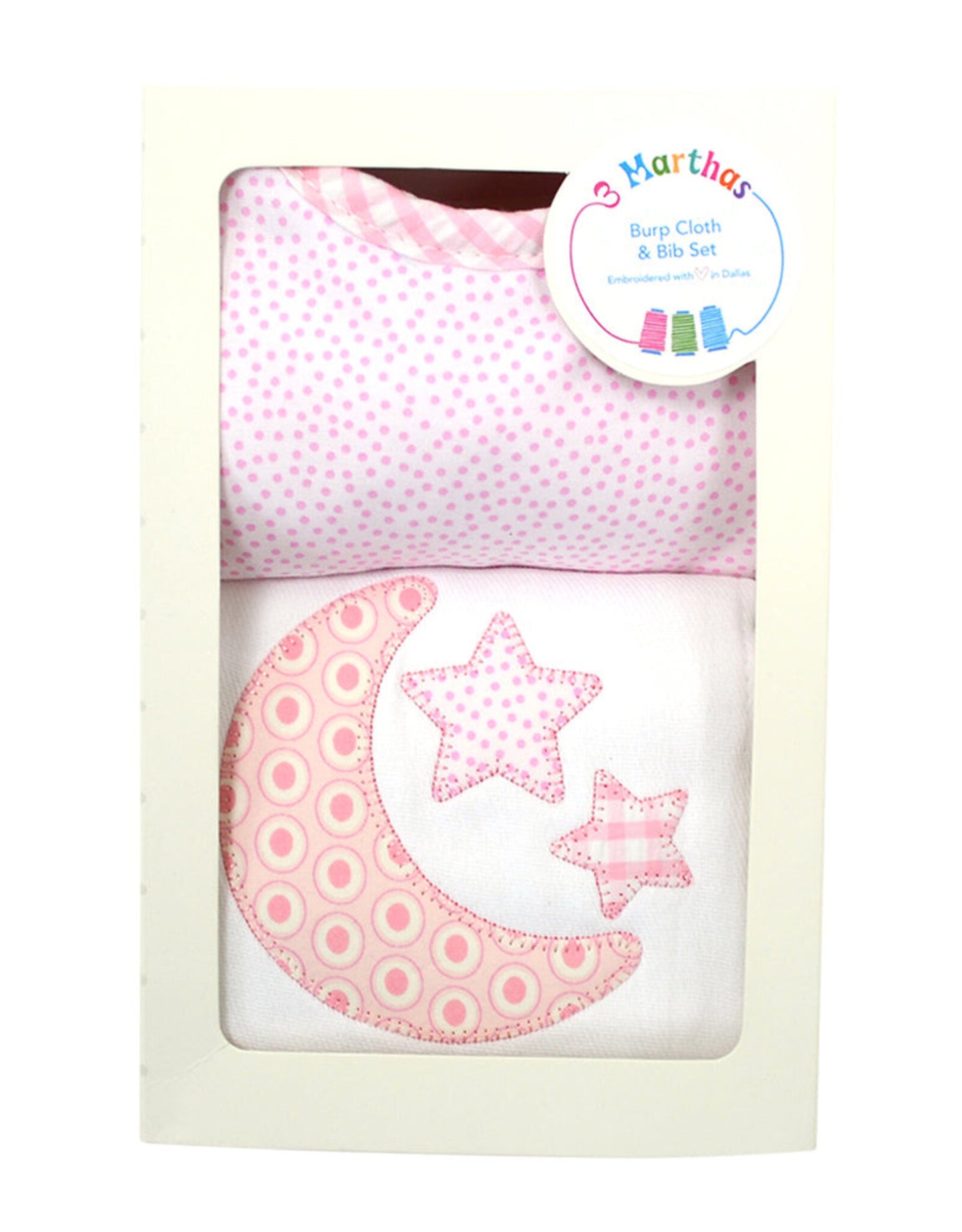 Pink Lullaby Medium Bib & Burp Box Set