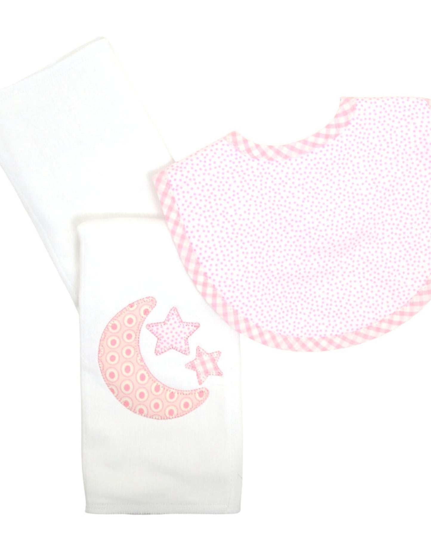 Pink Lullaby Medium Bib & Burp Box Set