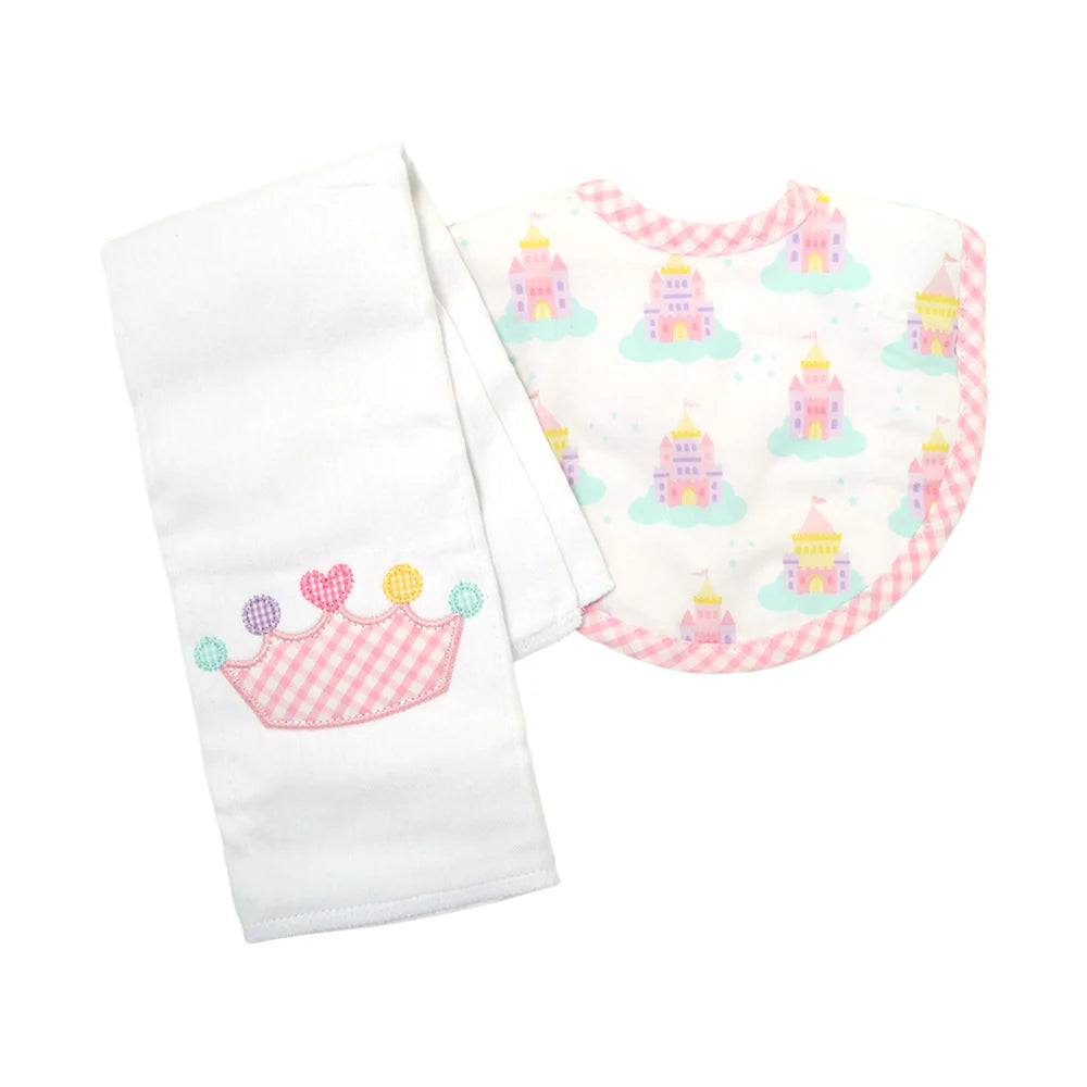 Princess Medium Bib & Burp Box Set