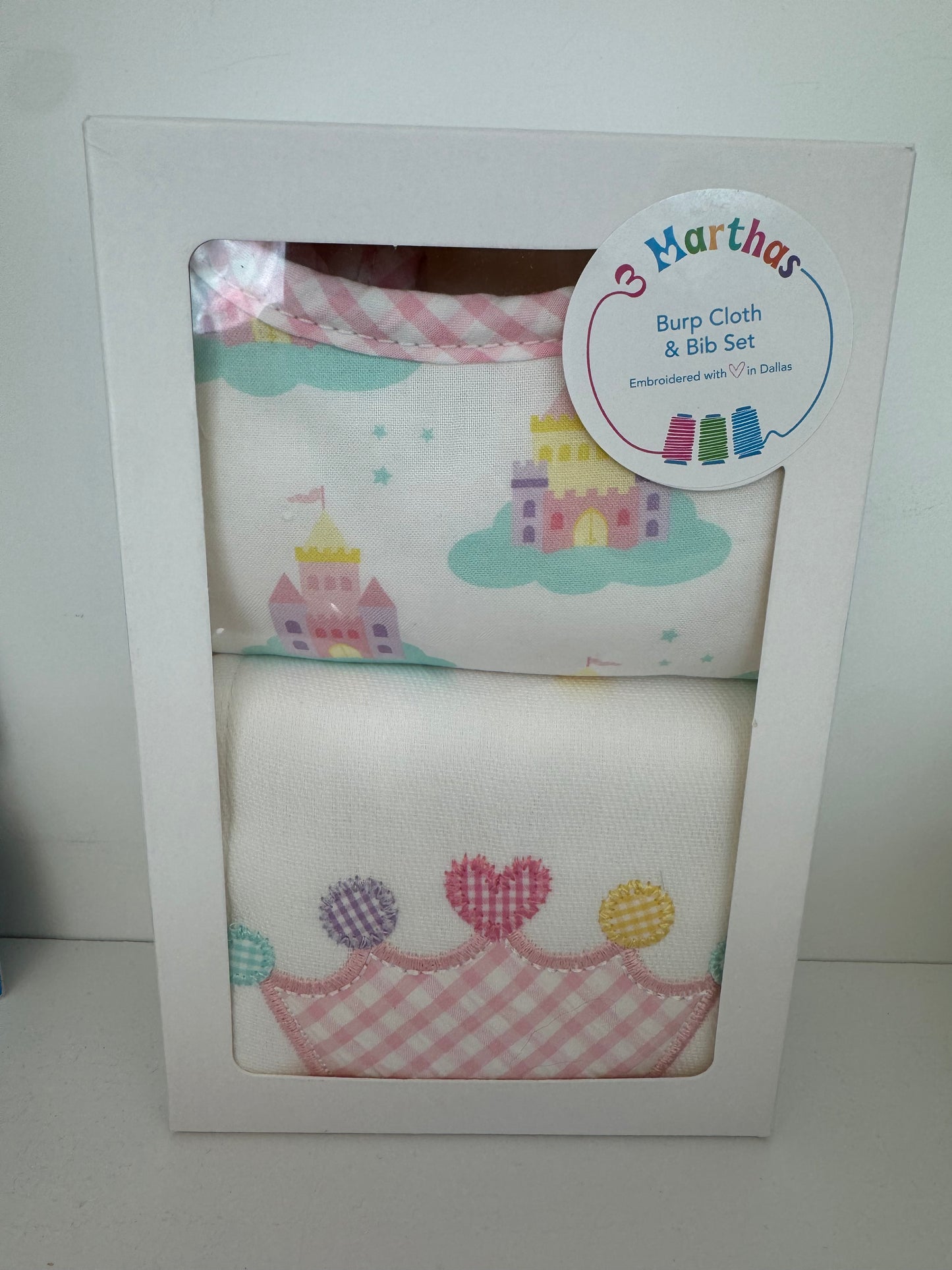 Princess Medium Bib & Burp Box Set