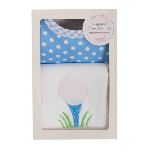 Golf Medium Bib & Burp Box Set