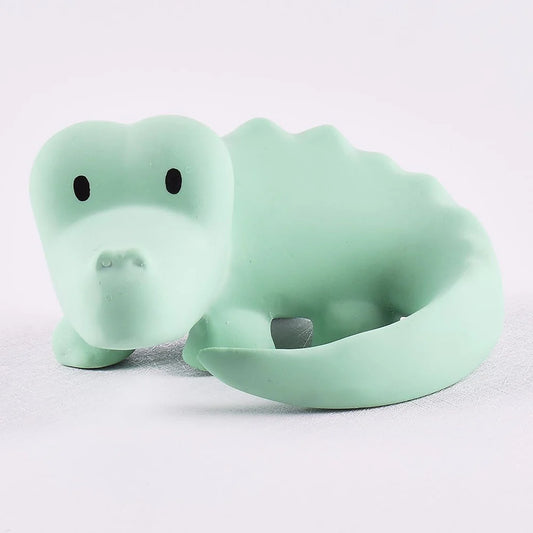 Crocodile Organic Natural Rubber Rattle, Teether & Bath Toy