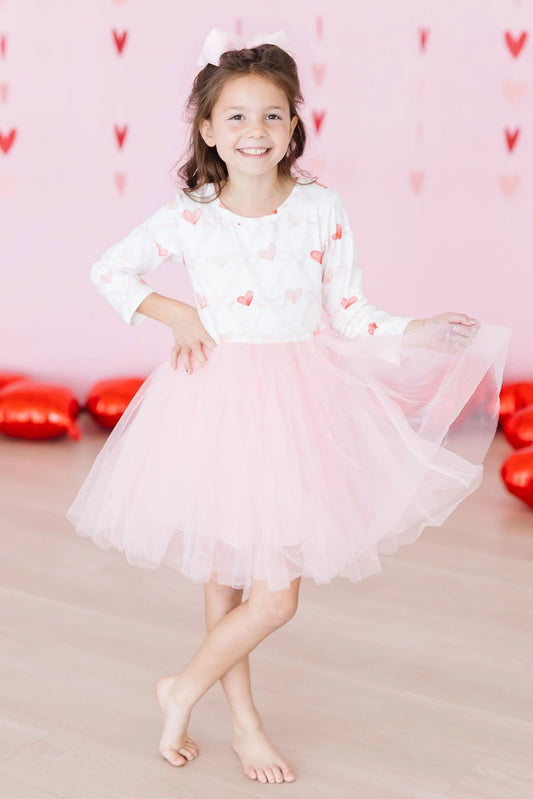 Love is in the Air Long Sleeve Tutu Dress