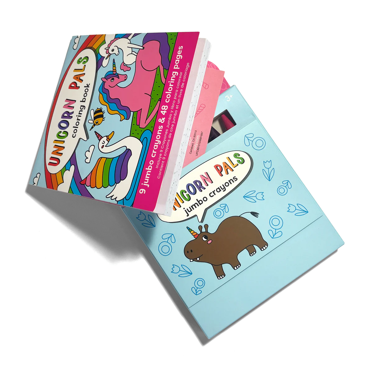 Carry Along! Coloring Book and Crayon Set - Unicorn Pals - Set of 9 Crayons