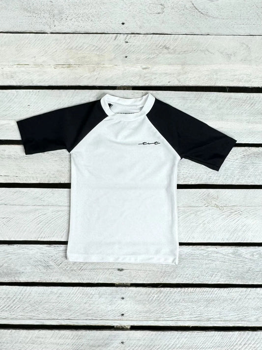 Black and White Short Sleeve Sun Shirt