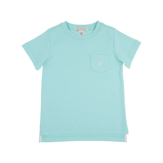 Carter Crewneck, Edisto Egg Blue with Worth Avenue White Stork