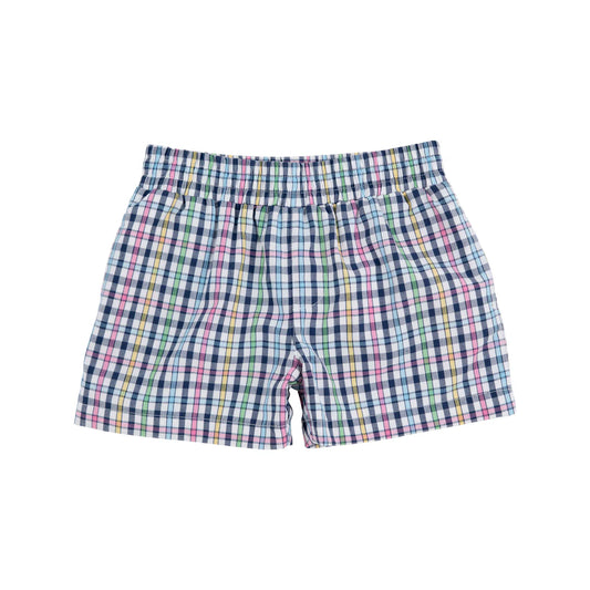 Sheffield Shorts, Pier Point Plaid with Nantucket Navy Stork