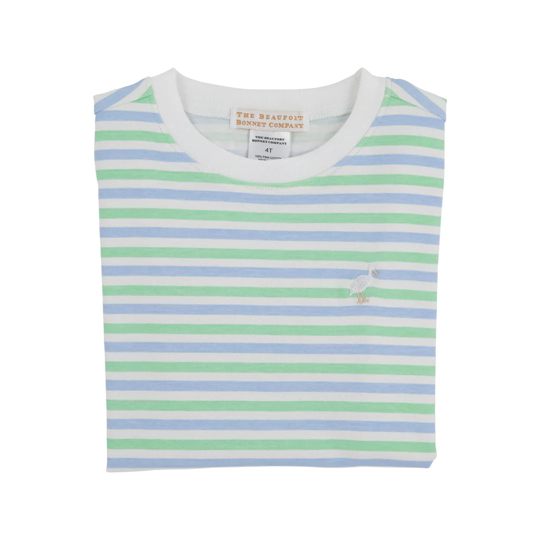 Carter Crewneck, Kennedy Cruise Stripe with Multicolor Stork