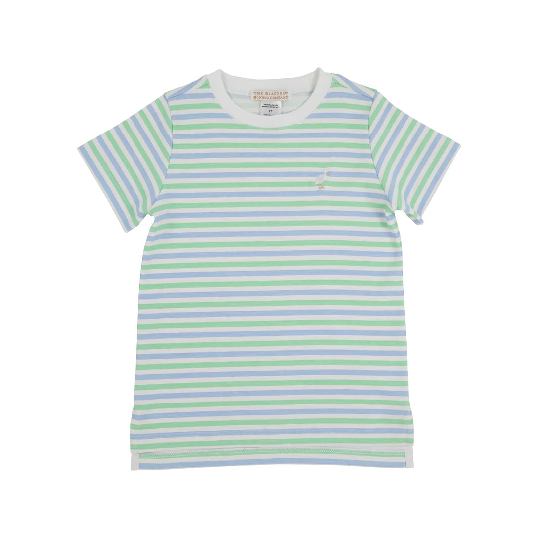 Carter Crewneck, Kennedy Cruise Stripe with Multicolor Stork