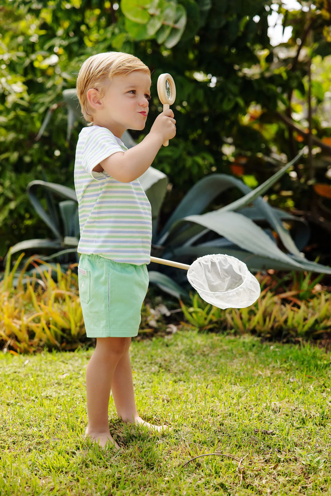 Carter Crewneck, Kennedy Cruise Stripe with Multicolor Stork