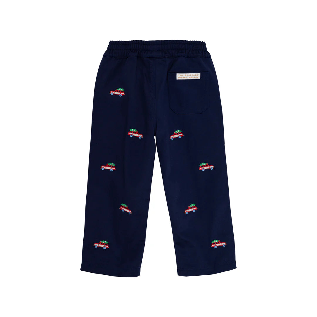 Critter Sheffield Pants (Twill), Nantucket Navy with Woody Jeeps Embroidery