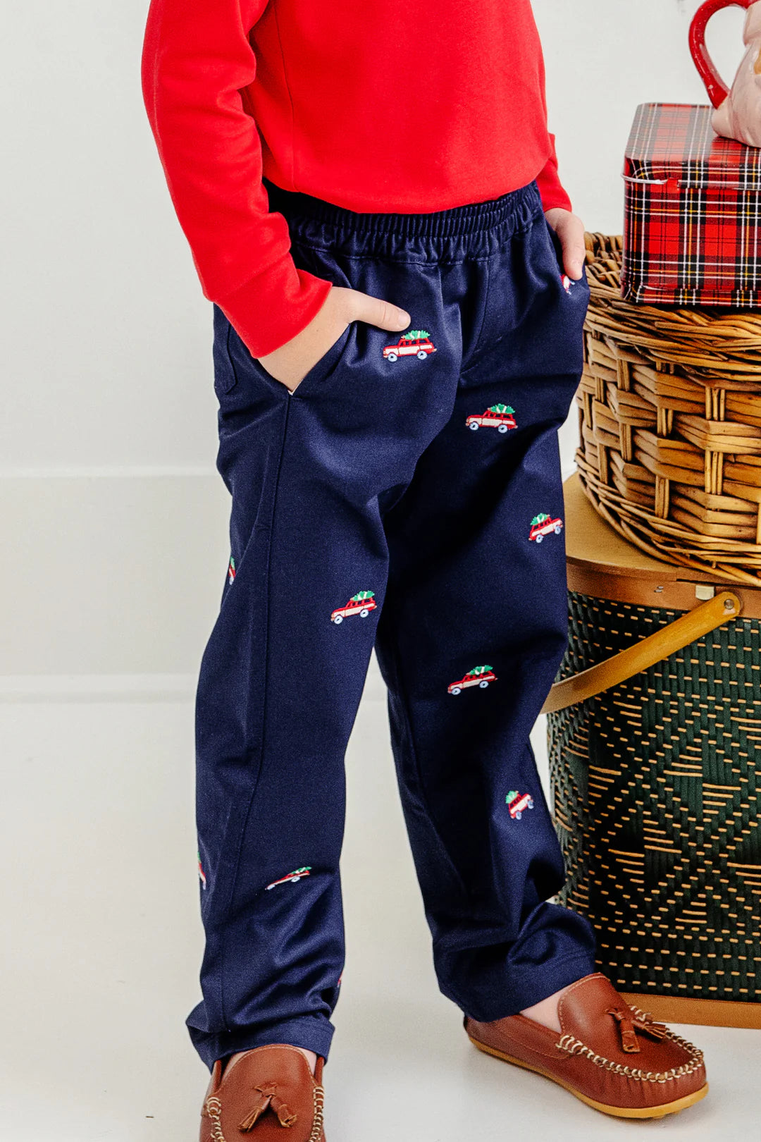 Critter Sheffield Pants (Twill), Nantucket Navy with Woody Jeeps Embroidery