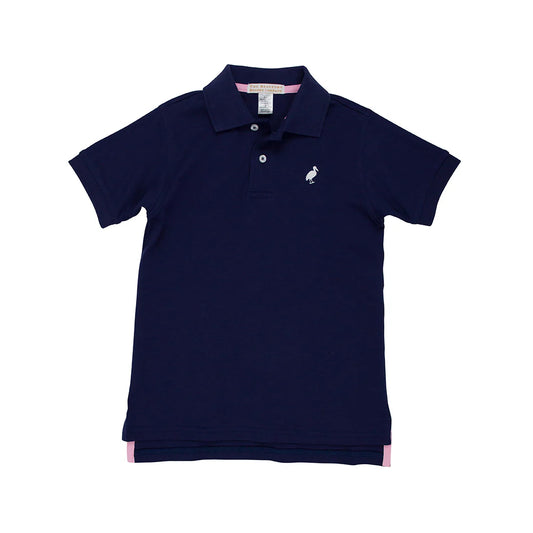 Prim & Proper Polo & Onesie, Nantucket Navy with Worth Avenue White Stork