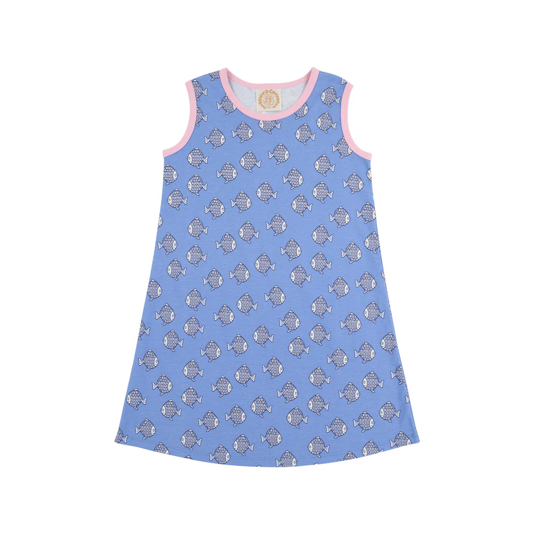 Sleeveless Polly Play Dress, Little Fishes/Pier Party Pink