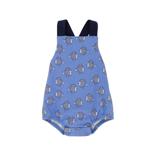 Stillman Sunsuit, Little Fishes with Nantucket Navy